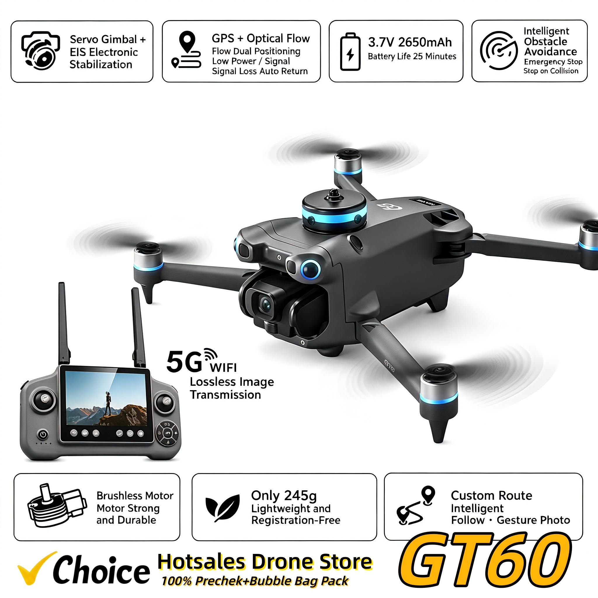Lyzrc Drone - New GT60 GPS Drone High Definition