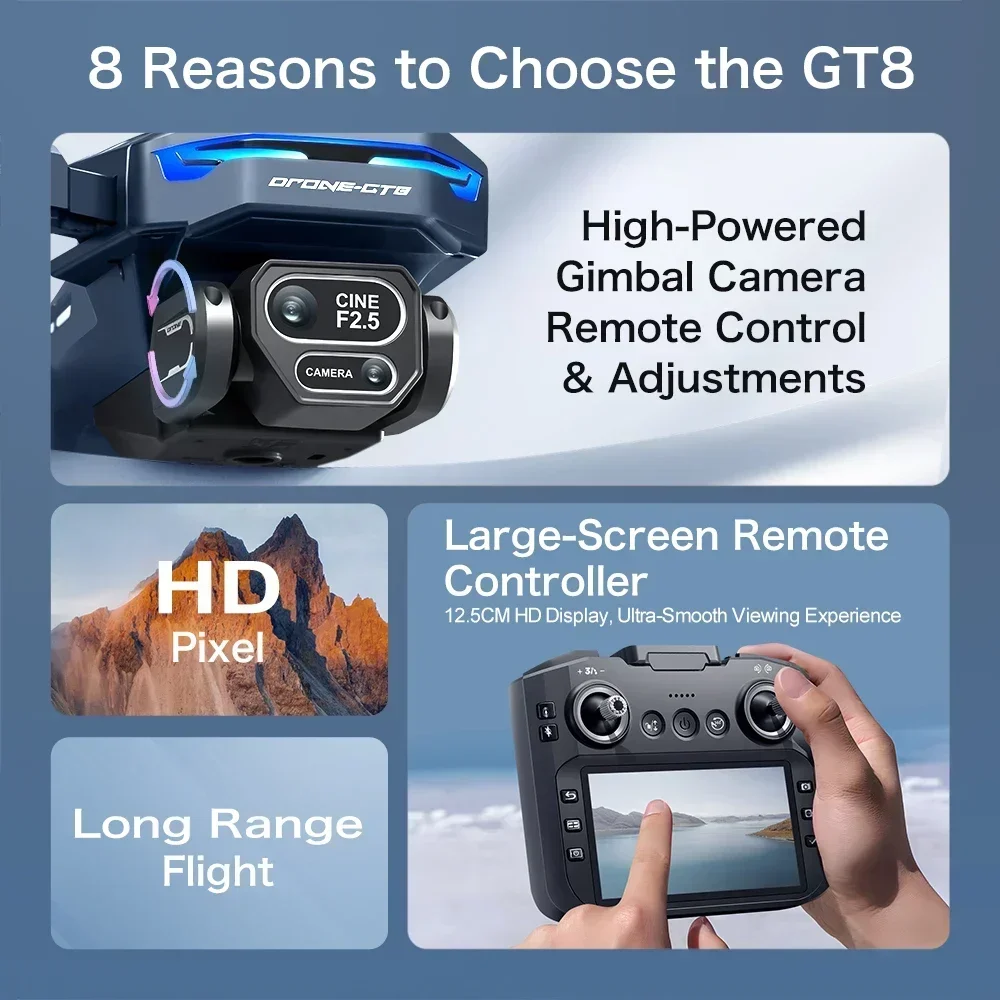Drone 4K HD GT8 Camera Obstacl - Drone Top Rc avis et prix