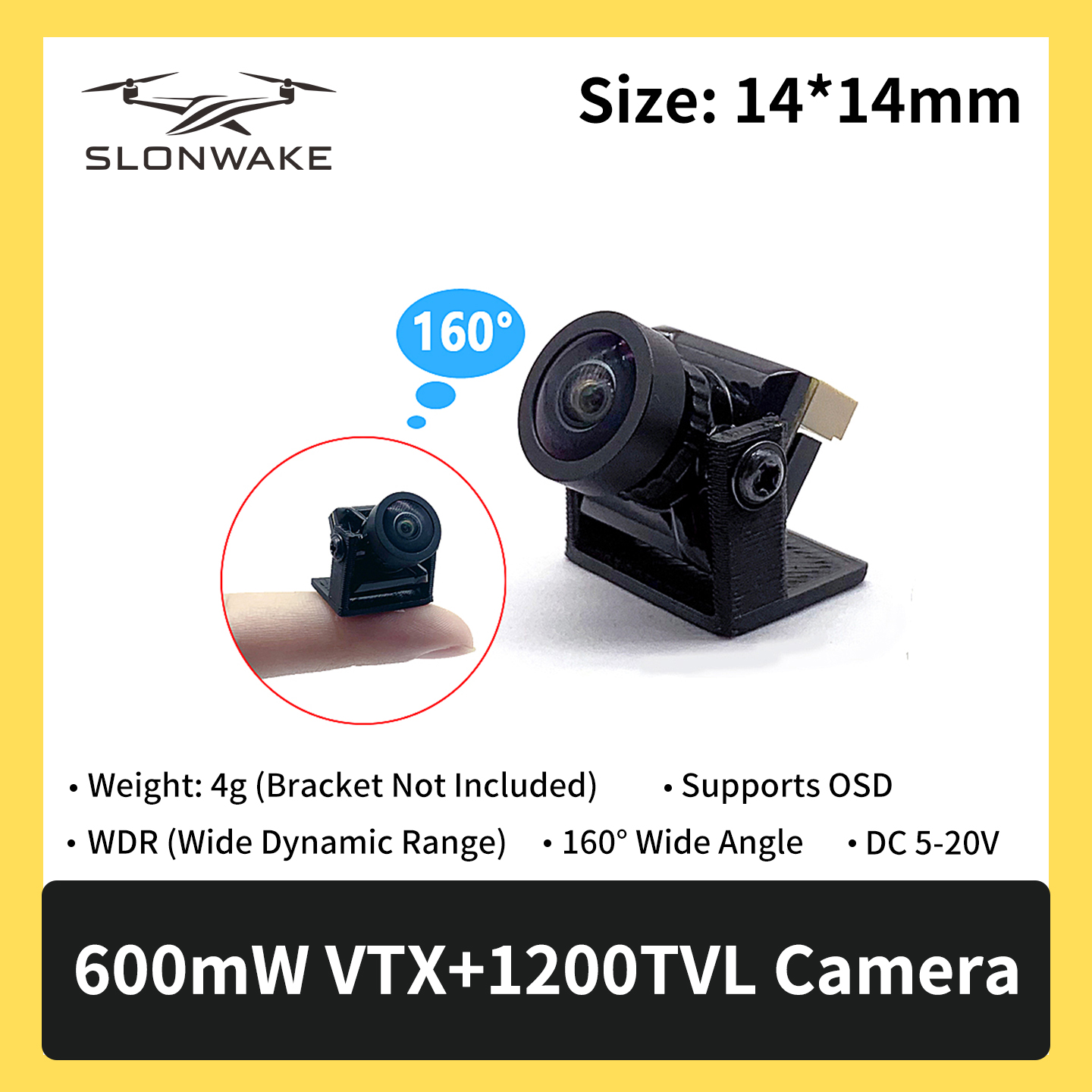 SLONWAKE 5.8G 600mW 7-24V FPV  - Drone Rc With Camera avis et prix