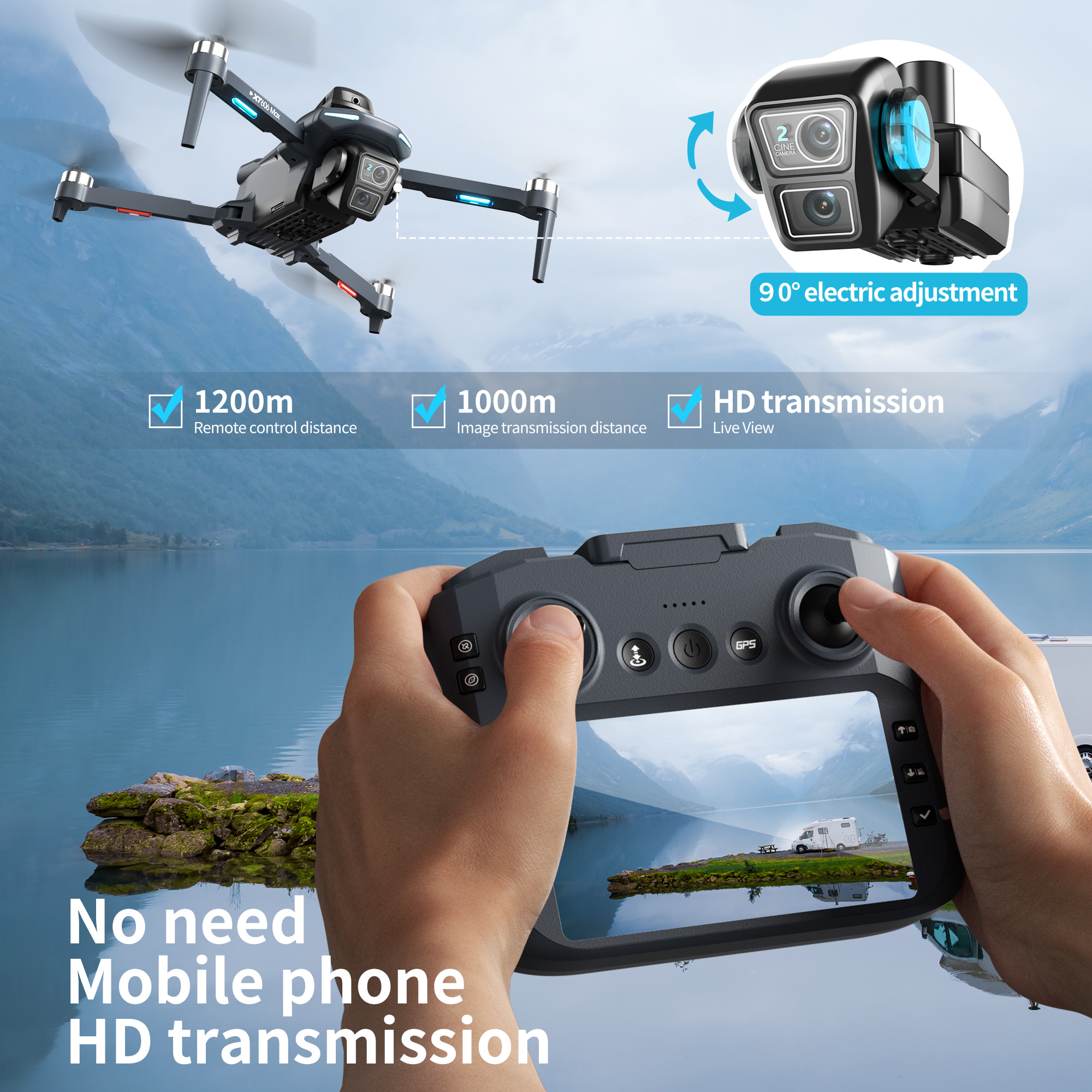 XT606 MAX GPS NEW Drone 8k Pro - Drone Top Rc avis et prix