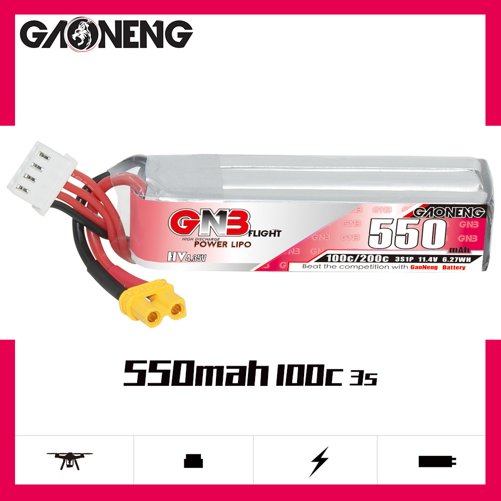 GNB HV 11.4V 550mAh 100C/200C  - Drone Carrera Rc avis et prix
