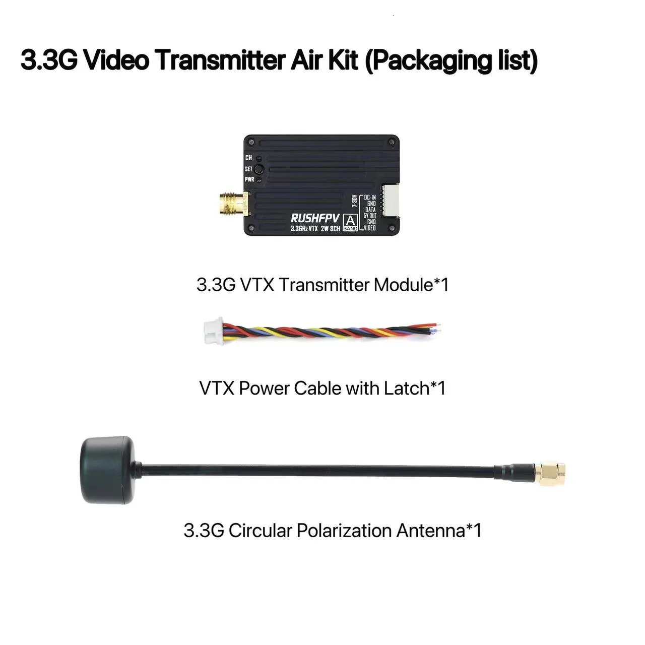RUSHFPV 3.3G 2W VTX Transmitte - Drone Rc Receiver And Transmitter avis et prix