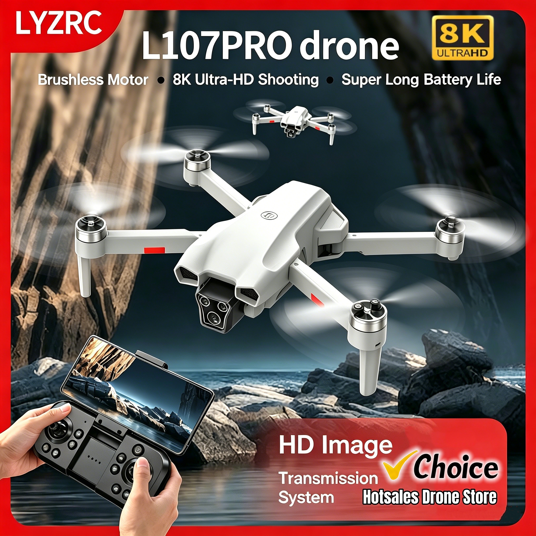 New L107 PRO Drone 8k Aerial P - Lyzrc Drone avis et prix