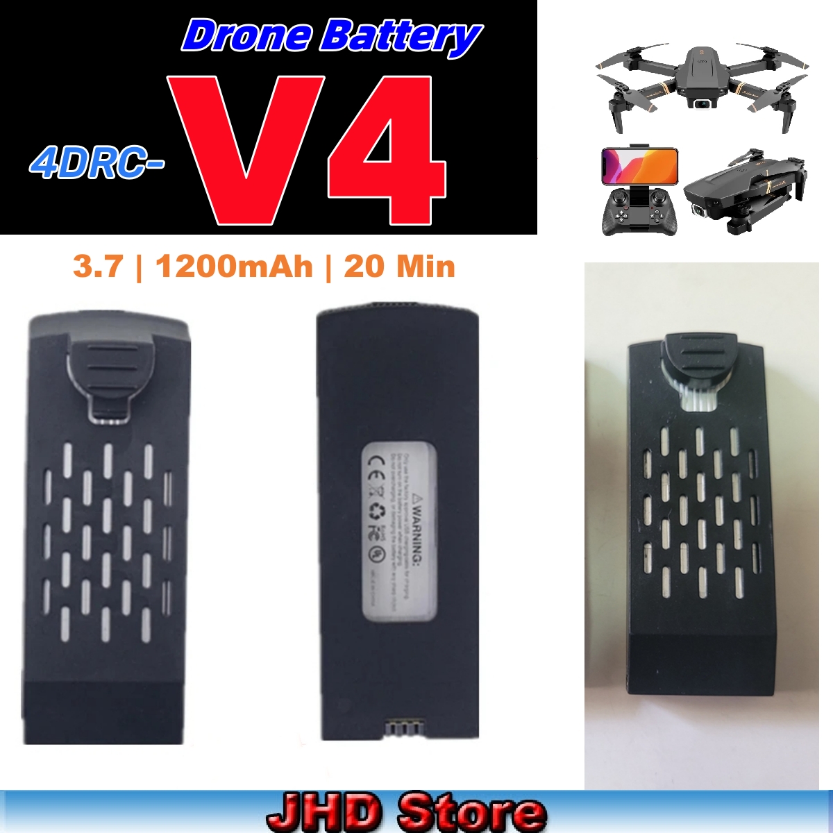 JHD Bateria 4DRC V4 Battery 3. - Lyzrc Drone avis et prix