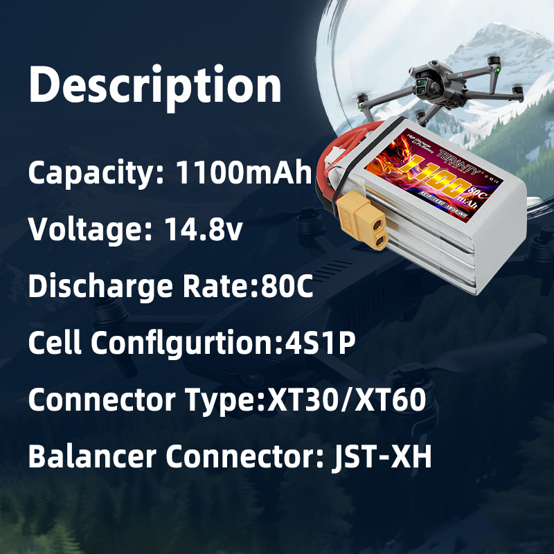 TERANTY 4S 1100mAh 80C/160C Li - Drone Carrera Rc avis et prix