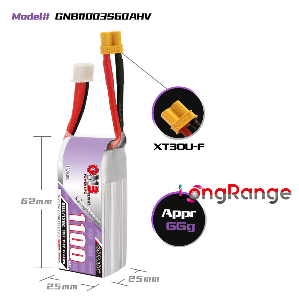 GNB 1100mAh 2S 3S 4S 6S 60C/12 - Drone Carrera Rc avis et prix