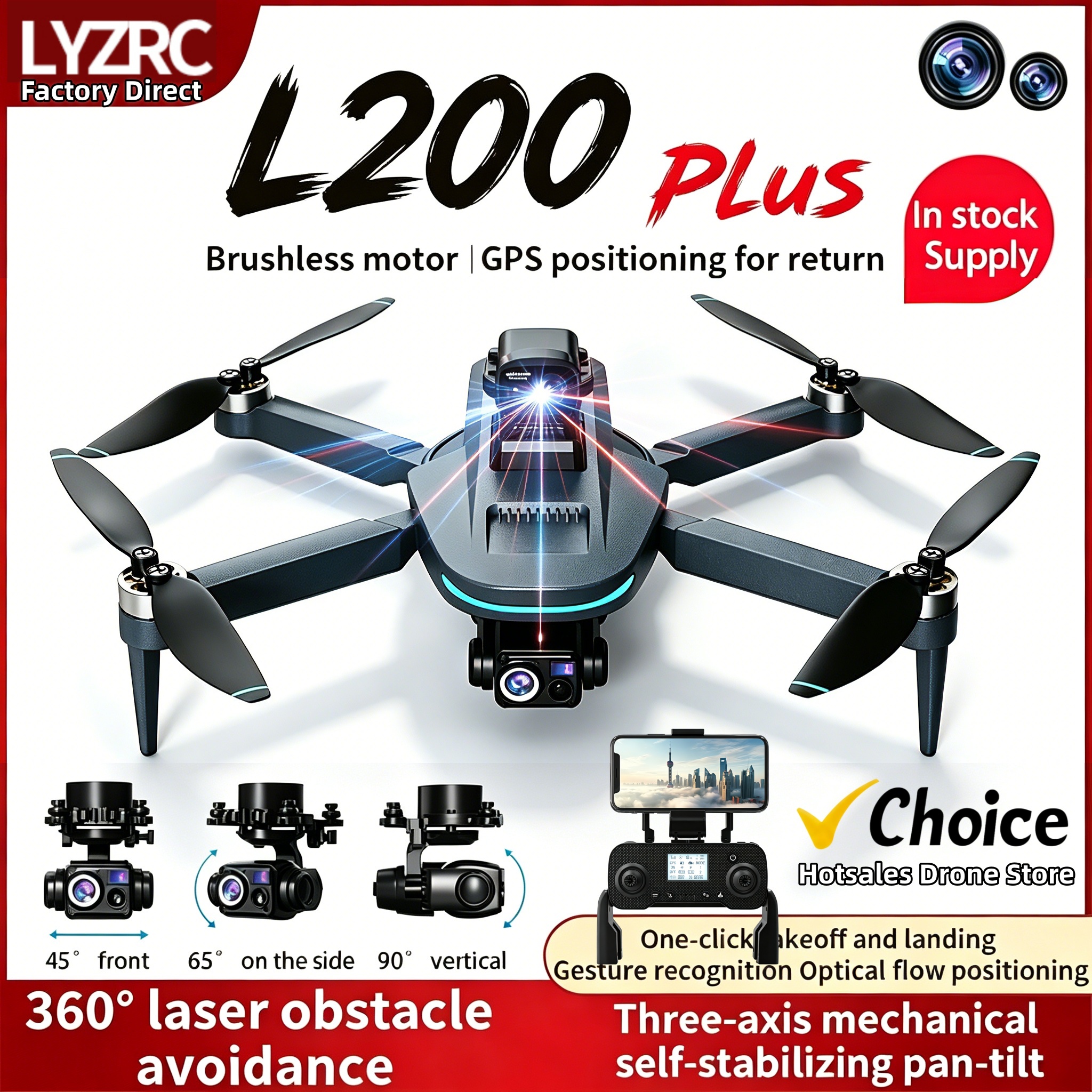 New L200 Plus GPS Drone Factor - Lyzrc Drone avis et prix