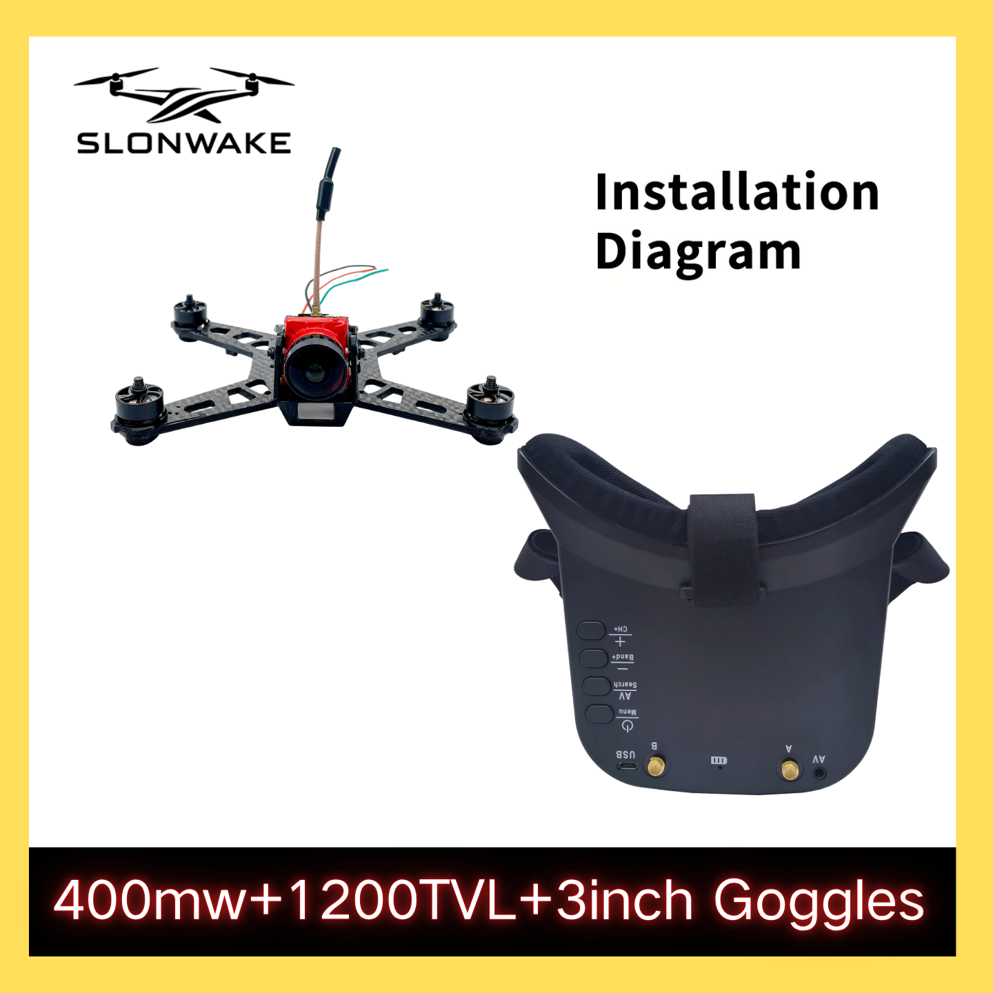SLONWAKE 5.8G 48CH FPV 400mw V - Drone Rc With Camera avis et prix