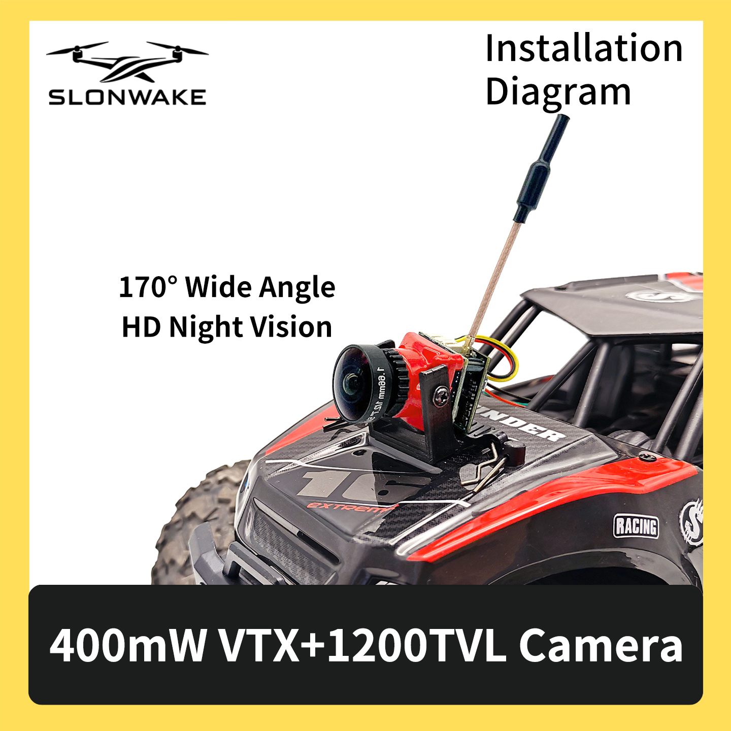 SLONWAKE 5.8G 48CH FPV 400mw V - Drone Rc With Camera avis et prix