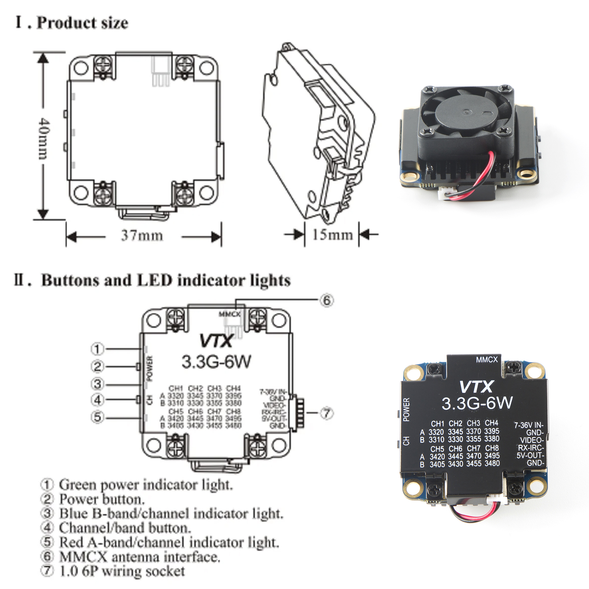 FPV Video Transmitter 3.3G 6W  - Drone Rc Control avis et prix