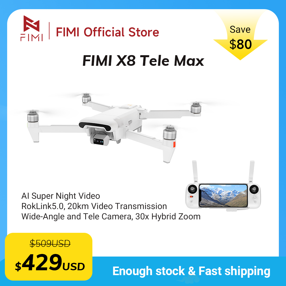 FIMI X8 Tele Max drone 1/2-inc - Drone Lidi Rc avis et prix